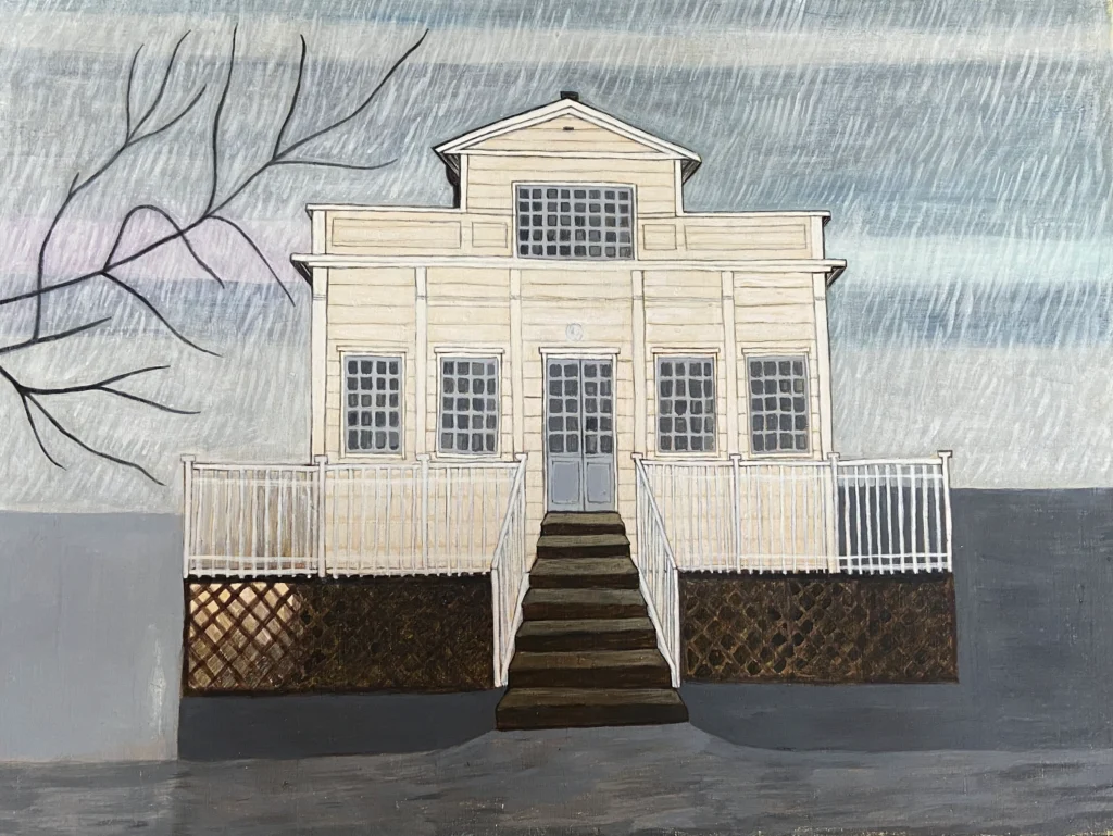”Annalan huvila”, tempera kankaalle, 60x80cm, 2024