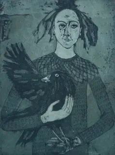 "Suru", akvatinta, laatan koko 15x20cm, 2023, 100€ + valkoinen kehys 50€