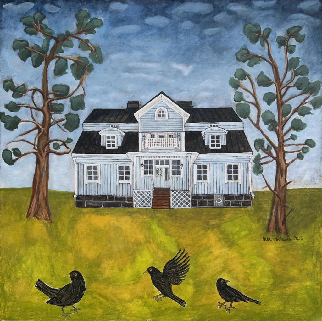 "Hovi", tempera maalaus, 120x120cm, 2025